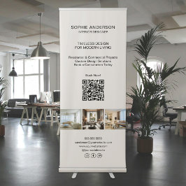 Modernes Minimalistisches Foto QR Beruflich Busine Ausziehbarer Banner