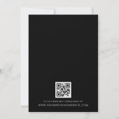 Modernes Minimalistisches Foto Qr Code Black Weddi Einladung (Rückseite)