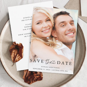 Modernes Minimalistisches Foto QR-Code Details Hoc Save The Date