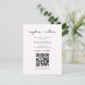 Modernes Minimalistisches Foto QR Code Hochzeit Einladung (Stehend Vorderseite)