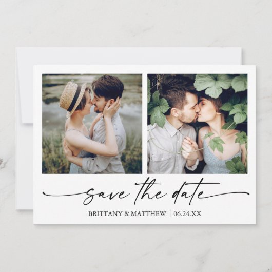 Modernes Minimalistisches Foto-QR-Code Save The Date (Vorderseite)