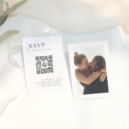 Modernes Minimalistisches Foto QR Code Wedding RSV Begleitkarte
