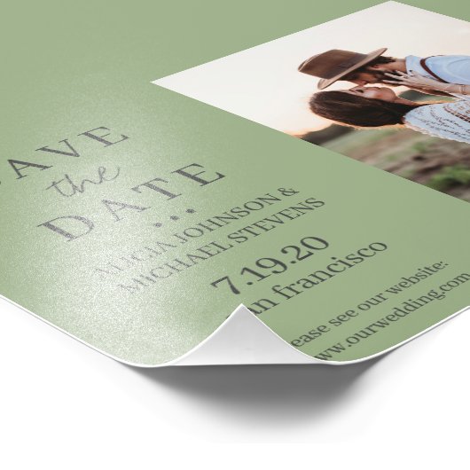 Modernes, minimalistisches Foto Salbei Hochzeit re (Ecke)