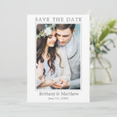 Modernes Minimalistisches Foto Save The Date (Stehend Vorderseite)