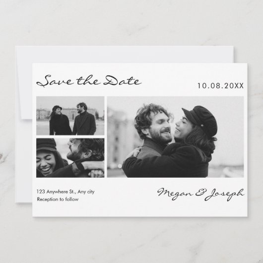 Modernes, minimalistisches Foto Save The Date (Vorderseite)