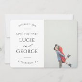 Modernes Minimalistisches Foto Save the Date (Vorderseite)