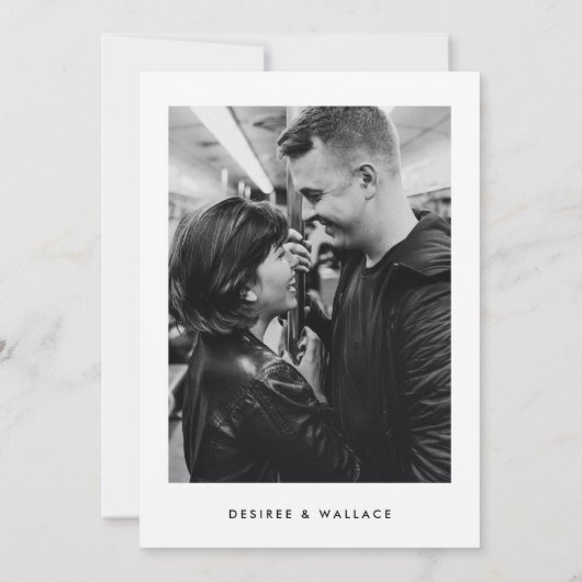 Modernes Minimalistisches Foto Save The Date (Rückseite)