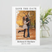 Modernes Minimalistisches Foto Save The Date (Stehend Vorderseite)