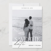 Modernes, minimalistisches Foto Save The Date (Vorderseite)