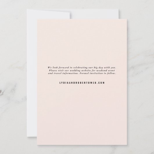 Modernes Minimalistisches Foto Save The Date (Rückseite)