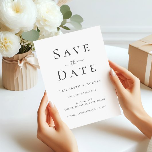 Modernes Minimalistisches Foto Save the Date Einladung