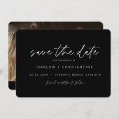 Modernes Minimalistisches Foto Save the Date Einladung (Vorne/Hinten)