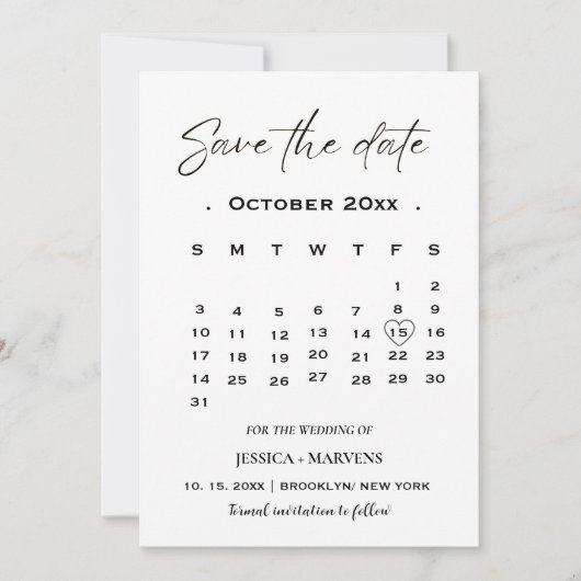 Modernes minimalistisches Foto Save the Date Einladung (Vorderseite)