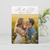 Modernes Minimalistisches Foto Save the Date Einladung (Stehend Vorderseite)