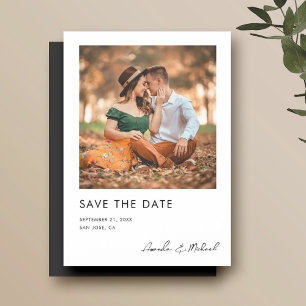 Modernes Minimalistisches Foto Save the Date Hochz Magneteinladung