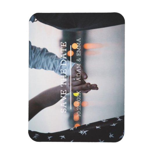 Modernes Minimalistisches Foto Save the Date Magnet (Vertikal)