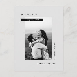 Modernes Minimalistisches Foto Save the Date Postk Ankündigungspostkarte