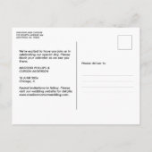 Modernes Minimalistisches Foto Save the Date Postk Postkarte (Rückseite)