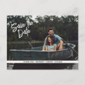 Modernes Minimalistisches Foto Save the Date Postk Postkarte (Vorderseite)