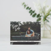 Modernes Minimalistisches Foto Save the Date Postk Postkarte (Stehend Vorderseite)