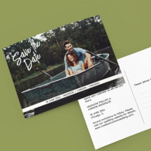 Modernes Minimalistisches Foto Save the Date Postk