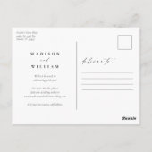 Modernes Minimalistisches Foto Save the Date Postkarte (Rückseite)