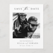 Modernes Minimalistisches Foto Save the Date Postkarte (Vorderseite)