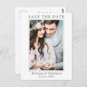 Modernes Minimalistisches Foto Save the Date Postkarte (Vorne/Hinten)