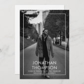 Modernes Minimalistisches Foto Schwarz-weißer Absc Einladung (Vorne/Hinten)