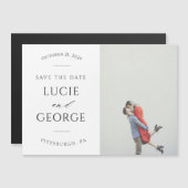 Modernes Minimalistisches Foto speichern das Datum Magnetkarte (Vorne/Hinten)