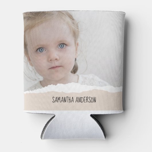 Modernes Minimalistisches Foto und personalisierte Dosenkühler (Vorderseite)