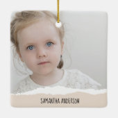 Modernes Minimalistisches Foto und personalisierte Keramikornament (Rückseite)