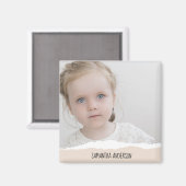 Modernes Minimalistisches Foto und personalisierte Magnet (Vorderseite/Rückseite)