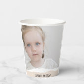 Modernes Minimalistisches Foto und personalisierte Pappbecher (Rückseite)