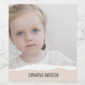 Modernes Minimalistisches Foto und personalisierte Weinetikett (Einzelnes Label)