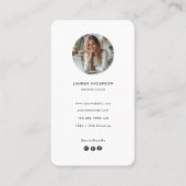 Modernes Minimalistisches Foto und QR-Code Visitenkarte (Vorderseite)