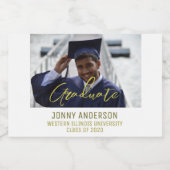 Modernes Minimalistisches Foto und Skript Schaumweinetikett (Einzelnes Label)