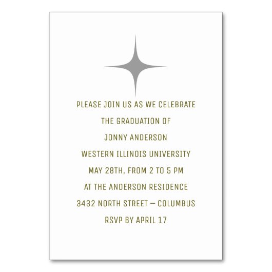 Modernes Minimalistisches Foto und Skript Tischnummer (Rückseite)