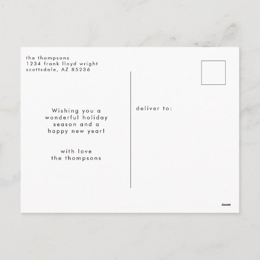 Modernes Minimalistisches Foto Weihnachten (Rückseite)