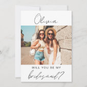 Modernes Minimalistisches Foto wirst du meine Brid Einladung (Vorderseite)