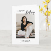 Modernes Minimalistisches Foto zum Geburtstag Karte (Gelbe Blume)