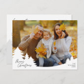 Modernes Minimalistisches, frohe Weihnachten, fami Postkarte (Vorne/Hinten)