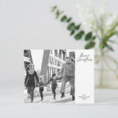 Modernes Minimalistisches, fröhliches Weihnachtsfa Postkarte (Stehend Vorderseite)