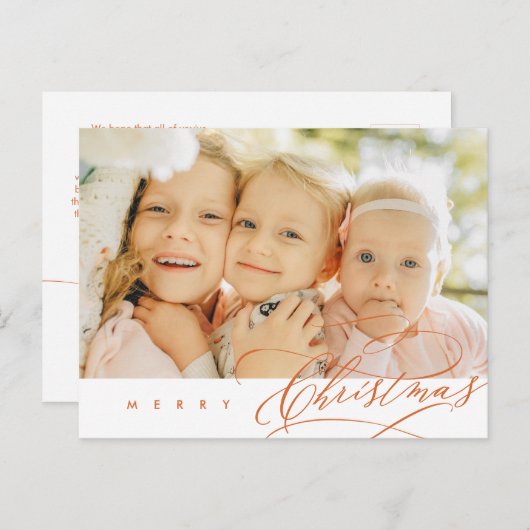 Modernes Minimalistisches, fröhliches Weihnachtsfa Postkarte (Vorne/Hinten)