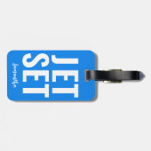 Modernes Minimalistisches Funny Jet Set Bold Neon Gepäckanhänger (Rückseite horizontal)