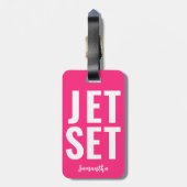 Modernes Minimalistisches Funny Jet Set kühl Neon Gepäckanhänger (Rückseite vertikal)