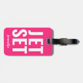 Modernes Minimalistisches Funny Jet Set kühl Neon Gepäckanhänger (Rückseite horizontal)