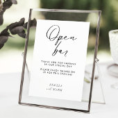 Modernes Minimalistisches Funny Open Bar Wedding-Z Poster