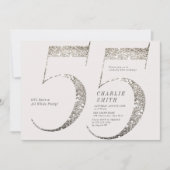 Modernes, minimalistisches, ganz weißes Party 55. Einladung (Vorderseite)