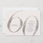 Modernes, minimalistisches, ganz weißes Party, 60. Einladung (Vorderseite)